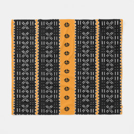 Schwarz-Weiß-Afrikanisches Schmuckmuster Fleecedecke