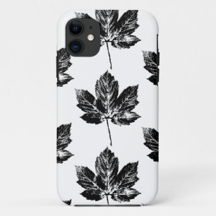 Schwarz-Weiß-Ahornleaf-Druck Case-Mate iPhone Hülle