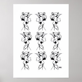 Schwarz-Weiß-Albernes Gesicht: Poster