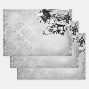 Schwarz-Weiß-Alice im Wunderland mit Duchess Geschenkpapier Set