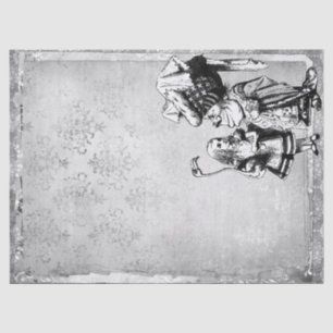 Schwarz-Weiß-Alice im Wunderland mit Duchess Seidenpapier