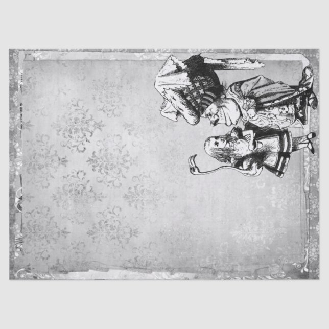 Schwarz-Weiß-Alice im Wunderland mit Duchess Seidenpapier (Vorderseite)