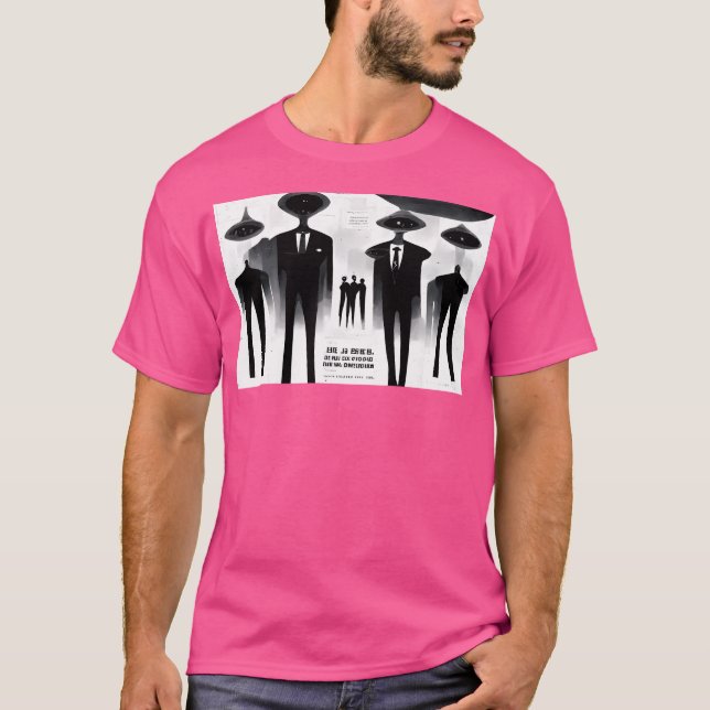 Schwarz-Weiß-Alien G-Men T-Shirt (Vorderseite)