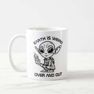 Schwarz-Weiß-Alien Kaffeetasse