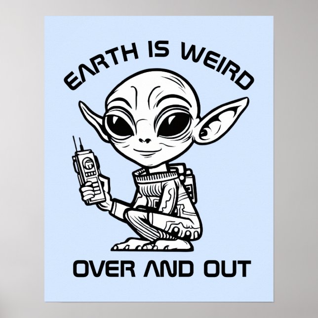 Schwarz-Weiß-Alien Poster (Vorne)