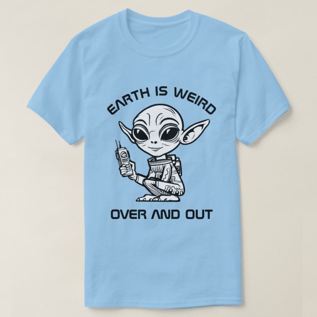 Schwarz-Weiß-Alien T-Shirt (Design vorne)