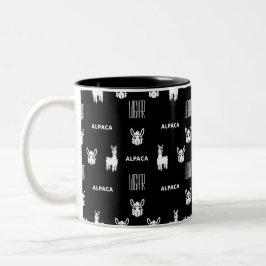 Schwarz-Weiß-Alpaca Zwei-Tonen-Tasse von Wighar Zweifarbige Tasse
