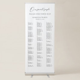 Schwarz-Weiß-Alphabetische Hochzeitstabelle Ausziehbarer Banner