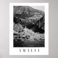 Schwarz-weiß Amalfi klassisches Poster