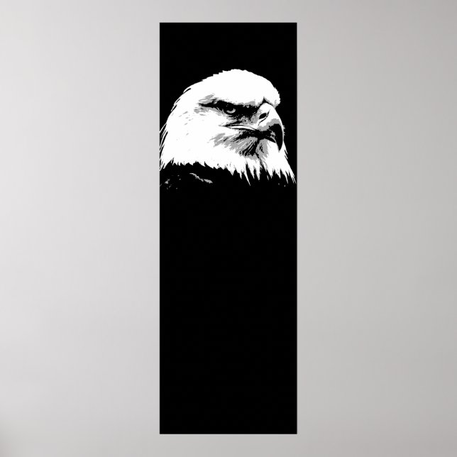 Schwarz-weiß American Bald Eagle Pop Art Poster (Vorne)