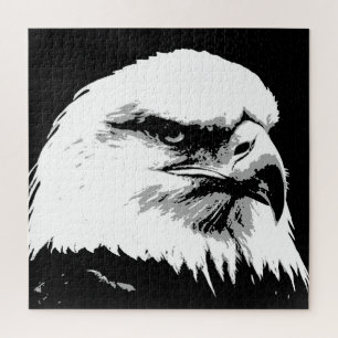Schwarz-weiß American Bald Eagle Pop Art Puzzle