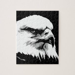 Schwarz-weiß American Bald Eagle Pop Art Puzzle