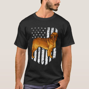 Schwarz Weiß Amerikanische Flagge Golden Retriever T-Shirt
