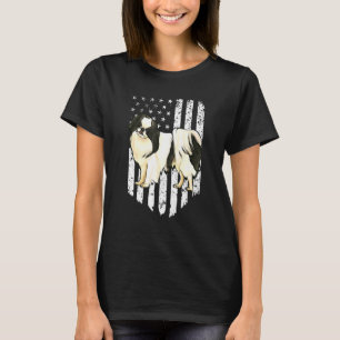 Schwarz-Weiß-Amerikanische Flagge Japanese Chin 4. T-Shirt