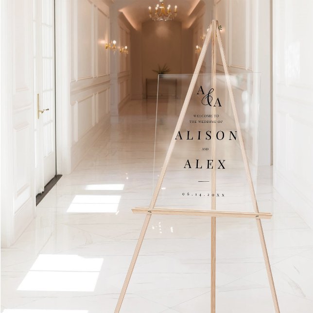 Schwarz-Weiß-Ampere und Moderne Hochzeitseinladung Acrylschild (Von Creator hochgeladen)