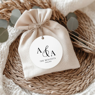 Schwarz-Weiß-Ampere und Moderne Hochzeitseinladung Geschenkanhänger