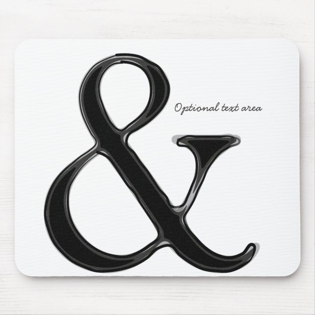 Schwarz-Weiß-Ampersand Chic Moderne Personalisiert Mousepad (Vorne)