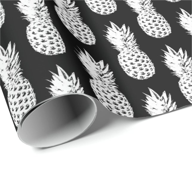 Schwarz-Weiß-Ananas-Verpackungspapier Geschenkpapier (Rolleneckpunkt)