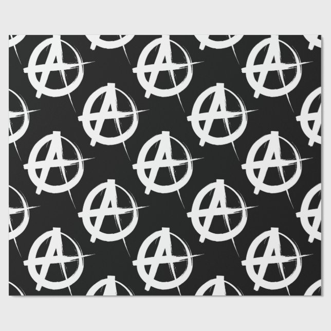 Schwarz-Weiß-Anarchie Geschenkpapier (Flach)