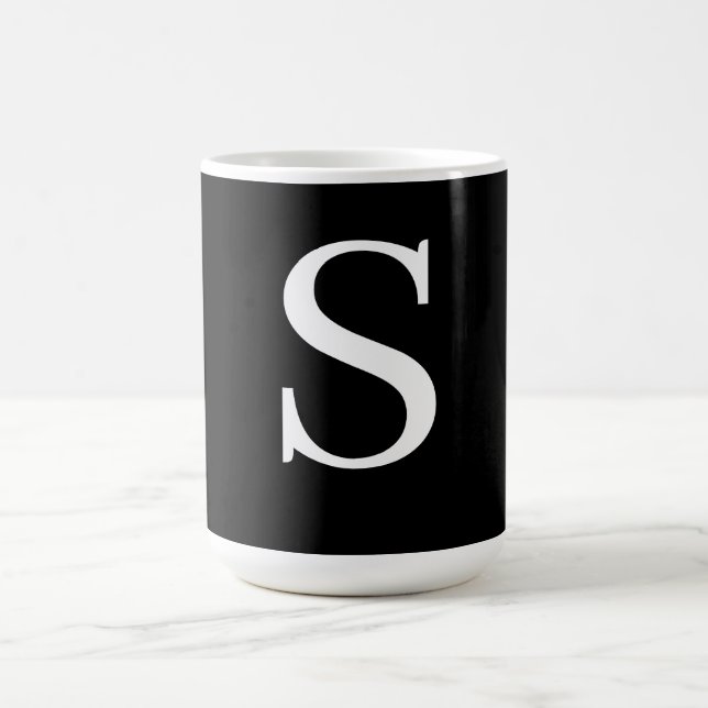 Schwarz-Weiß-Anfangsbuchstaben Mit Monogramm Schli Kaffeetasse (Mittel)