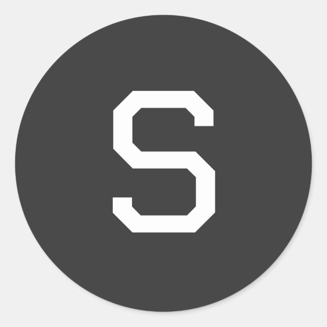 Schwarz-Weiß-Anfangsbuchstaben Mit Monogramm Schli Runder Aufkleber (Vorderseite)