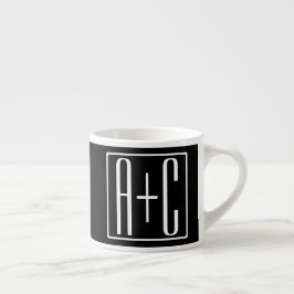 Schwarz & Weiß | Anfangsbuchstaben von Paaren Espressotasse