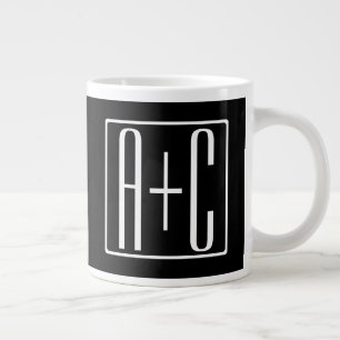 Schwarz & Weiß Anfangsbuchstaben von Paaren Jumbo-Tasse
