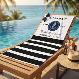 Schwarz Weiß Anker Junggesellinnenabschied Persona Strandtuch