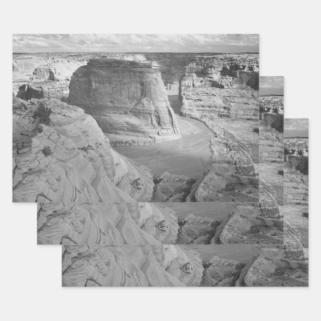 Schwarz-Weiß Ansel Adams Canyon Fotografie Geschenkpapier Set (Set)