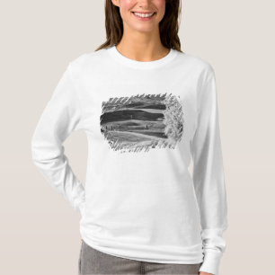 Schwarz-Weiß-Ansicht der kurvenreichen Straße T-Shirt