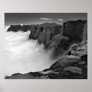 Schwarz-Weiß-Ansicht mit hoher Winkelansicht Poster