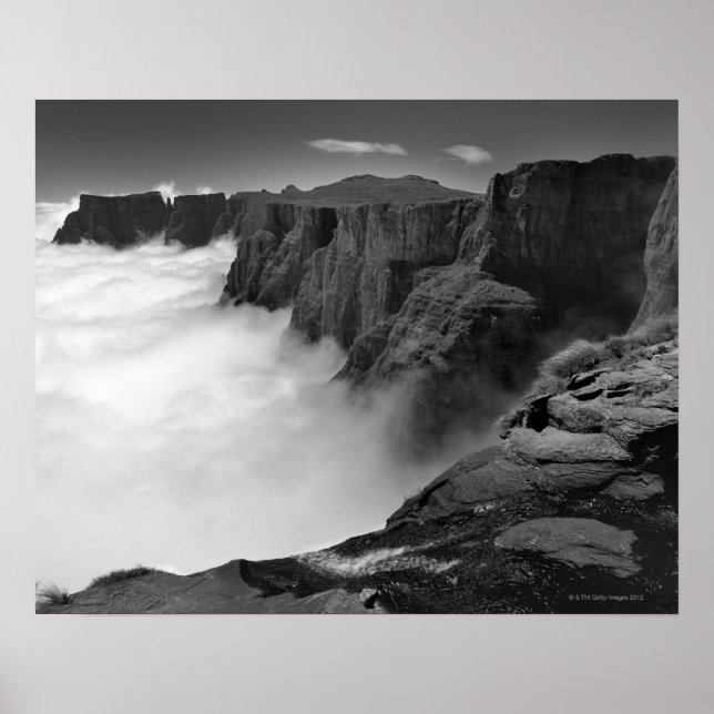 Schwarz-Weiß-Ansicht mit hoher Winkelansicht Poster (Vorne)