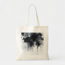 Schwarz-Weiß-Aquarelldruck 2 Tasche