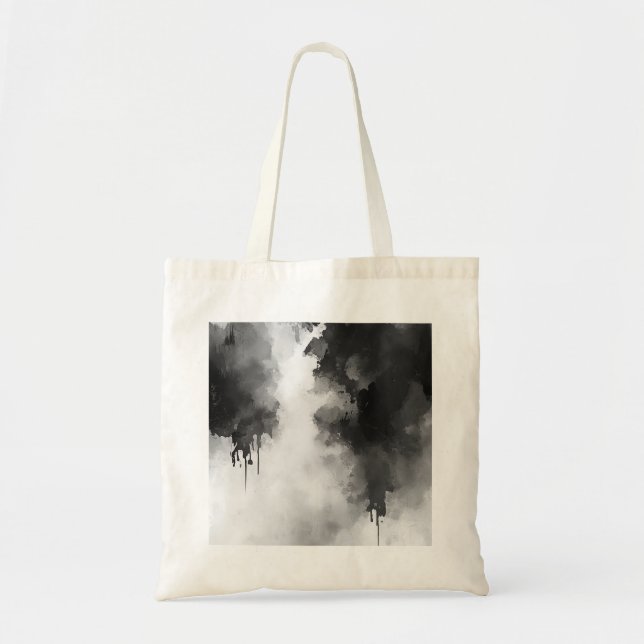 Schwarz-Weiß-Aquarelldruck 3 Tasche (Vorne)