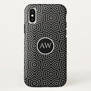 Schwarz-Weiß-Arabeske-Sterne Personalisiert Case-Mate iPhone Hülle