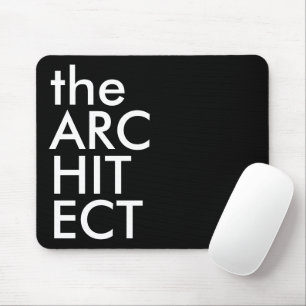 Schwarz Weiß Architekt Fett Design Typografie Mousepad