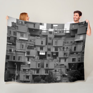 Schwarz-Weiß-Architektur Fleecedecke