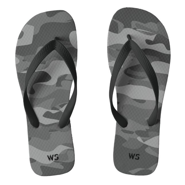 Schwarz-Weiß-Armee-Tarnung Flip Flops (Fußbett)