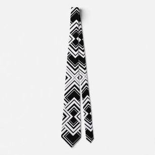 Schwarz-Weiß-Art-Deco-Design Krawatte