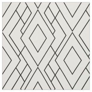 Schwarz-Weiß-Art Deco Diamant-Muster Stoff