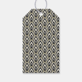 Schwarz-Weiß Art Deco Geschenkanhänger