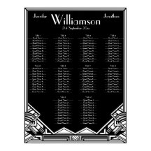 Schwarz-Weiß-Art-Deco-Hochzeitskarte