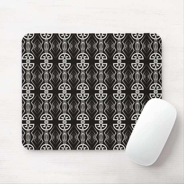 Schwarz-Weiß-Art-Deco Mousepad (Mit Mouse)