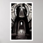 Schwarz-Weiß Art Deco-Treppen nach wo? Poster<br><div class="desc">Von Treppen,  Portalen und Whirlpools fasziniert. Wo gehen sie hin?</div>