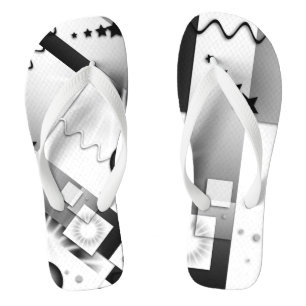 Schwarz-Weiß-Art-Deco-Wiedergabe von Flip Flops