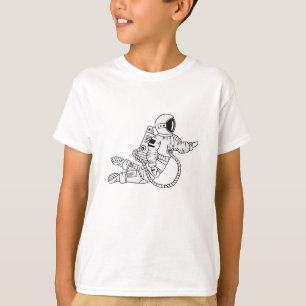 Schwarz-Weiß-Astronauten-Teenager T-Shirt