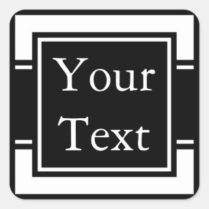 Schwarz-Weiß-Aufkleber oder Beschriftungen mit ben Quadratischer Aufkleber