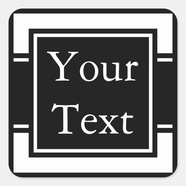 Schwarz-Weiß-Aufkleber oder Beschriftungen mit ben Quadratischer Aufkleber (Vorderseite)