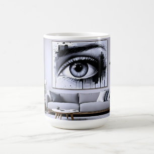 Schwarz Weiß Auge Kaffeetasse