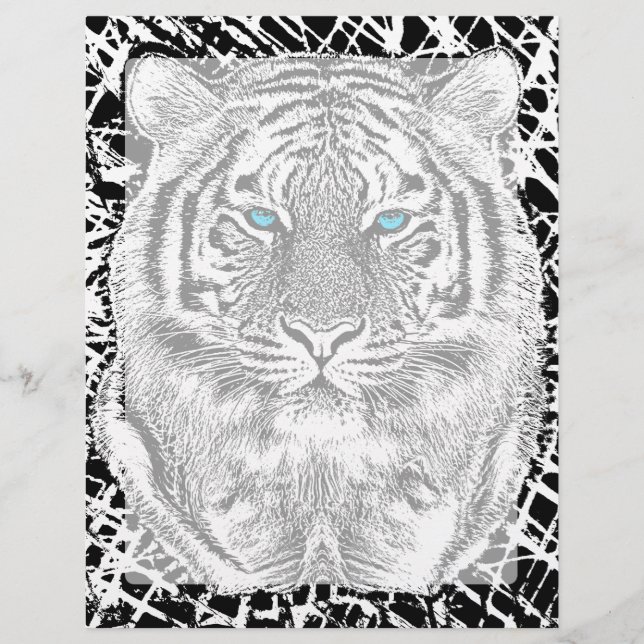 Schwarz-Weiß-Augen-Tiger-Design (Vorderseite)